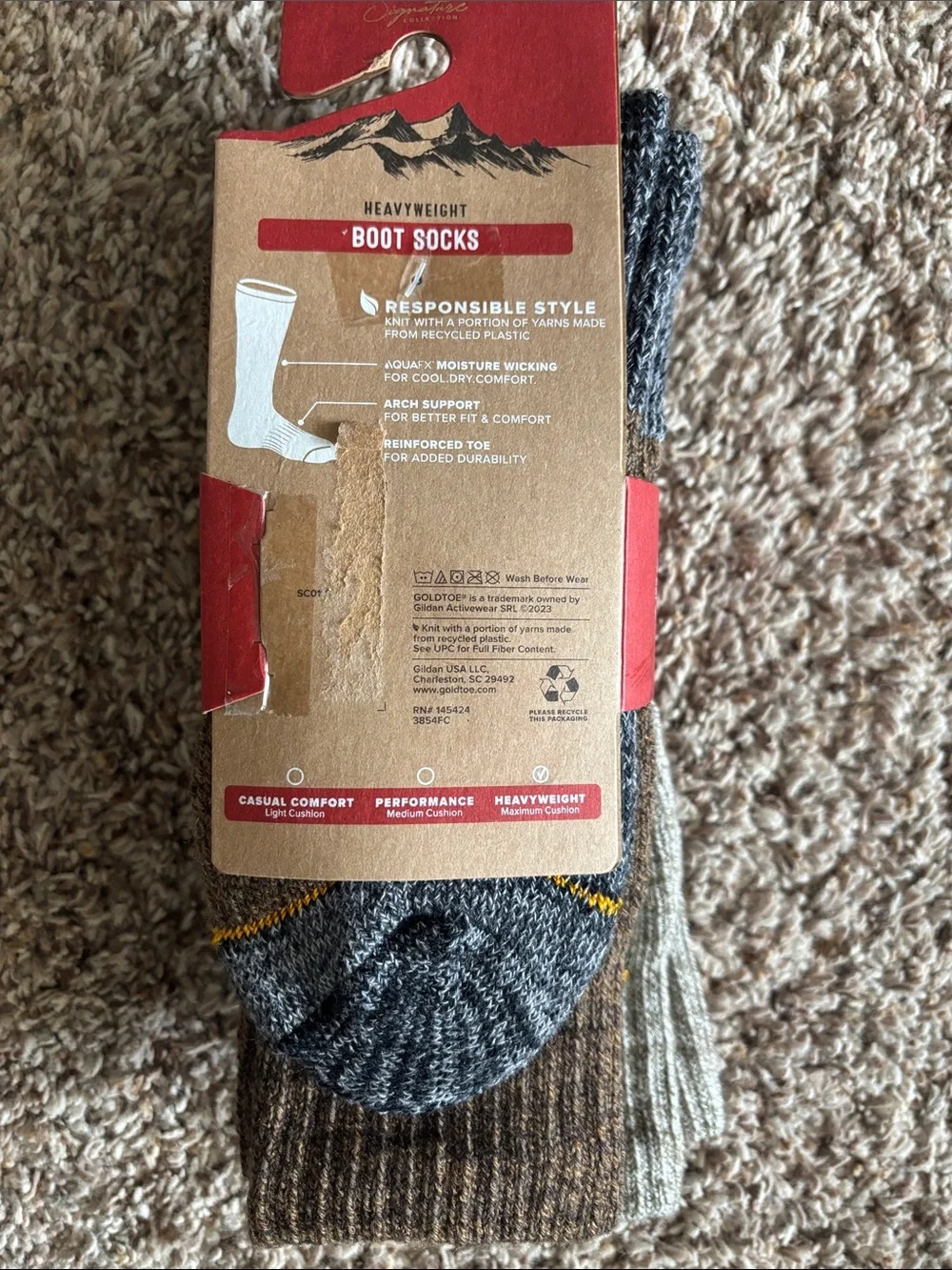 Gold Toe Heavyweight Boot Socks - Tan & Brown (2-Pack)